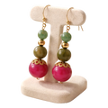 Beautiful Earrings- Warm colors of Re6.000d, Green, Brown and Gold Are Inviting Everyone to Take Notice