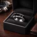 Black Resin Inlay, Stainless Steel Ring/Band