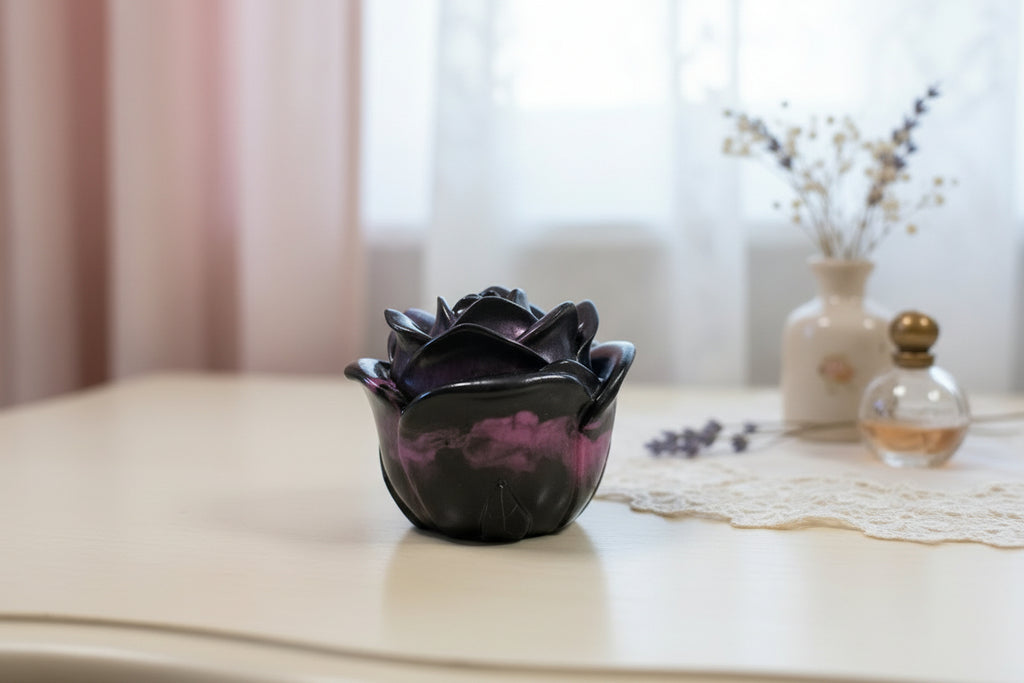 Black/Pink Rose Trinket Box