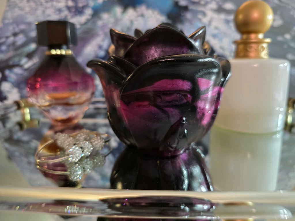 Black/Pink Rose Trinket Box