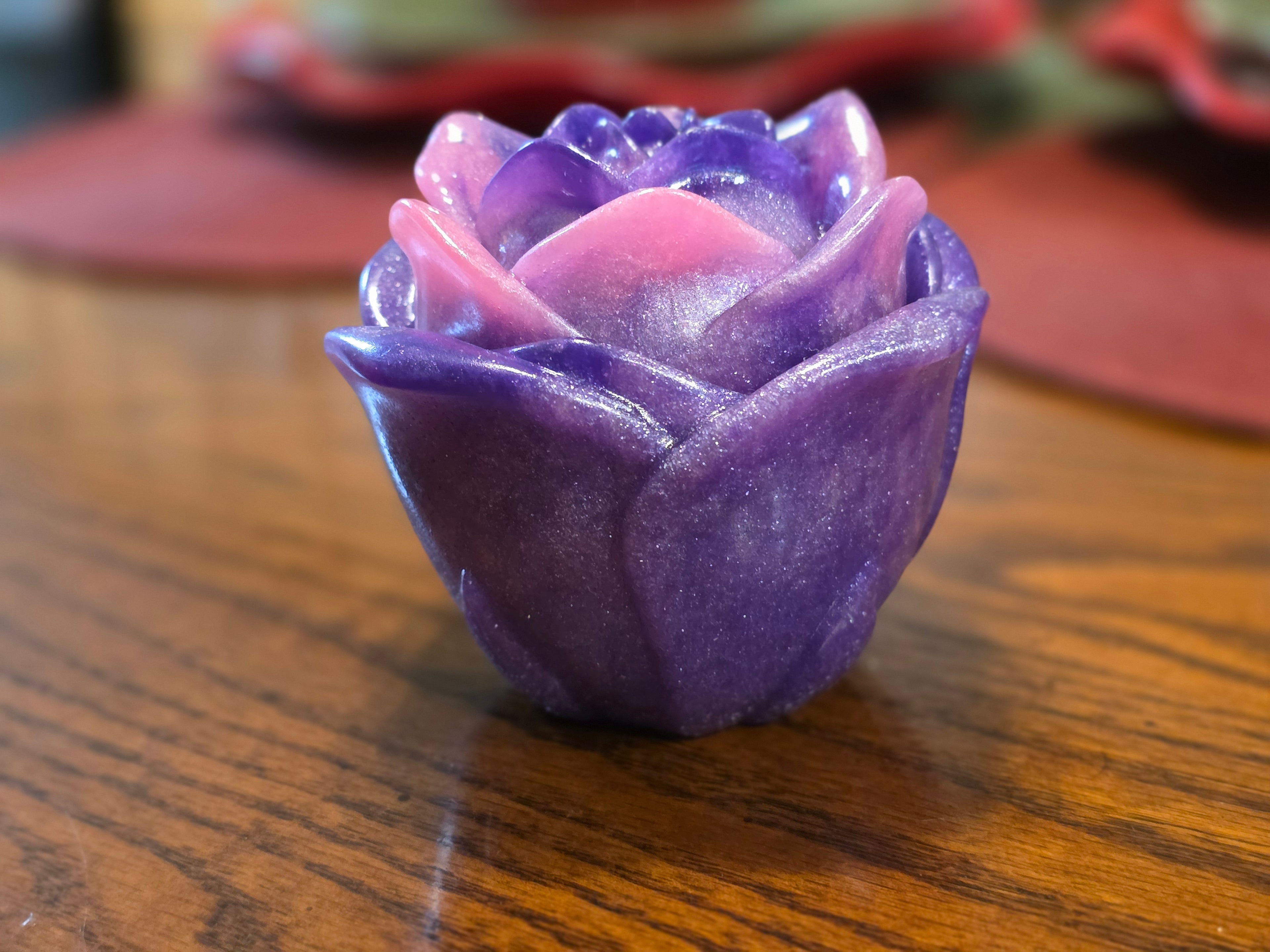 Purple and Pink Rose Trinket Box